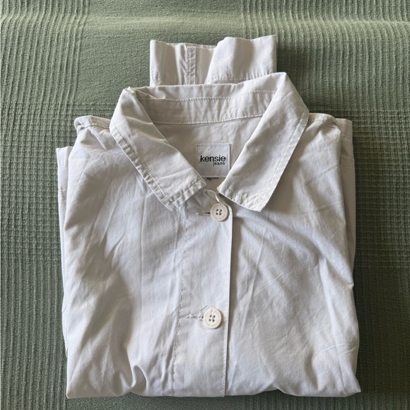 Kensie Cream Cotton Shirt Jacket – Chore Style - Picture 3 of 5